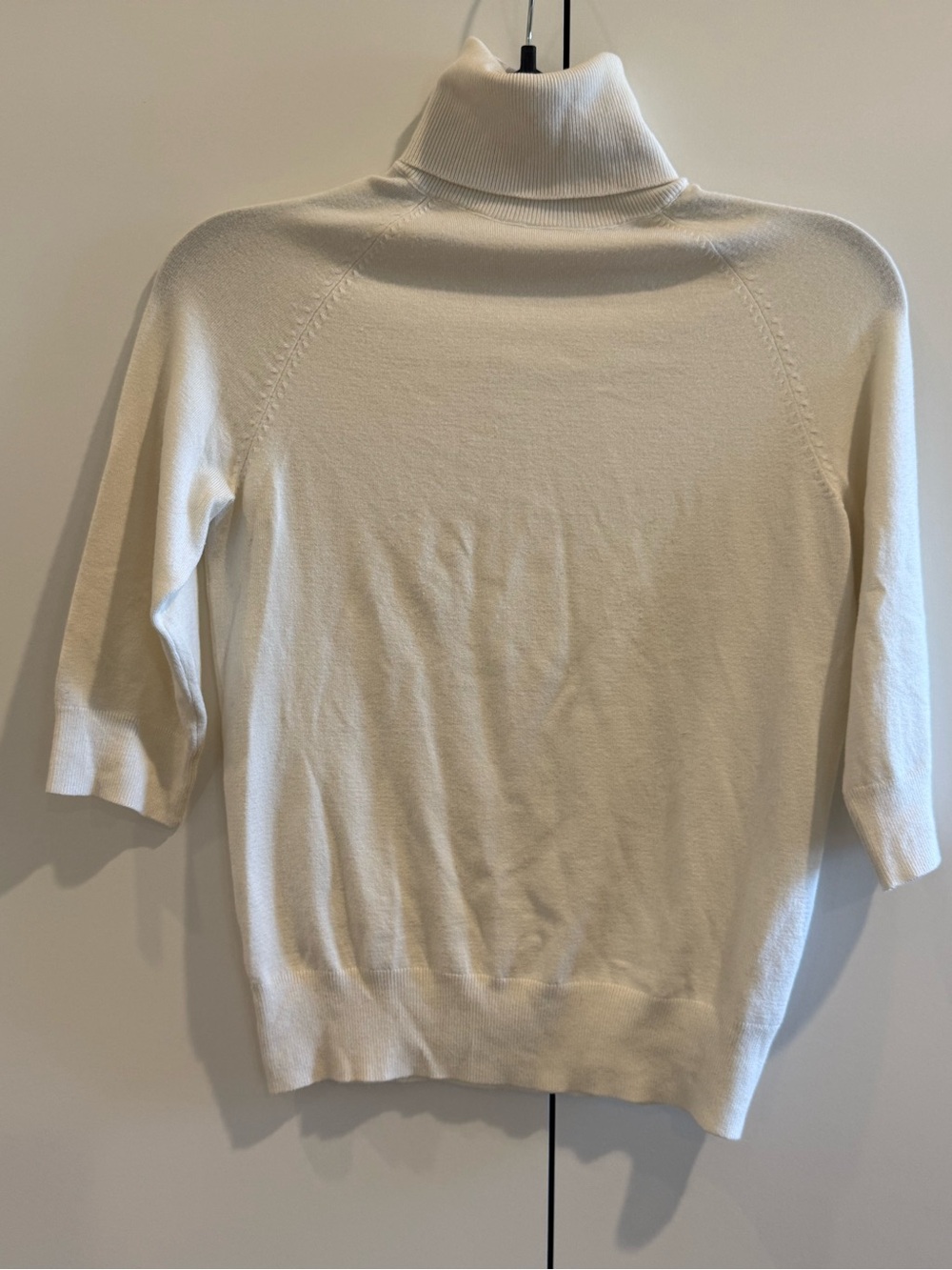 Zara Cream Short Sleeve Ribbed Turtleneck